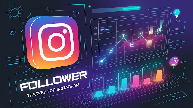 Smartphone displaying Instagram analytics with charts and follower statistics, representing a follower tracker for Instagram
